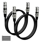 XLR-Kabel Mikrofonkabel 0.5m(2 pack,schwarz),Stecker auf Buchse,3 polig...