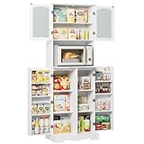 HOCSOK 181cm Küchenschrank hoch, Buffetschrank mit Mikrowellenregal und 8...