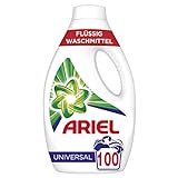 Ariel Waschmittel Flüssig, Flüssigwaschmittel Universal, Strahlend Rein, 100...