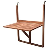 DEGAMO Balkonhängetisch Hängetisch 60x40cm klappbar, rechteckige Tischplatte,...