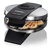 Cloer 1639SR Waffeleisen, Herzwaffel 15,5 cm Ø, doppelte Antihaftbeschichtung,...