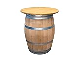 Weinfass als Stehtisch mit Tischplatte D 80 cm - Fass Natur (Eiche Lasur)