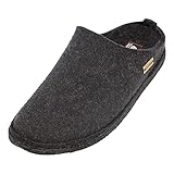 HAFLINGER Flair Soft Filzpantoffeln aus Wollfilz Hausschuh Dunkelgrau (Graphit...