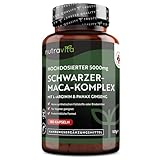 Maca Kapseln schwarz - Hochdosiert mit 5000mg - 180 vegane Kapseln - Zusätzlich...