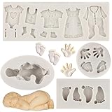 MYPRACS 4 Stück Baby Silikon Fondantform Babyparty Thema Cupcake Form...
