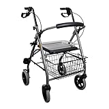 Drive Medical Rollator GIGO aus Aluminium I Reiserollator klappbar, inkl. Korb,...