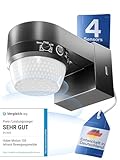 HUBER Motion 100 Infrarot Bewegungsmelder 360° mit 4 Sensoren und Fresnel-Linse...