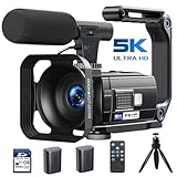 Videokamera 5K, 56MP Camcorder Vlogging Kamera für YouTube, WiFi Nachtsicht 3'...