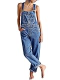 Damen Retro Denim Overalls Casual Straight Wide Leg Bib Jeans Verstellbare...