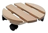 Spetebo Holz Pflanzenroller Buche massiv - Ø 30 cm - Blumen Rolluntersetzer...
