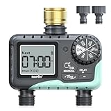 RAINPOINT Bewässerungscomputer 2 ausgängen mit Messing-Drehgelenk...