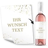 8 Flaschenetiketten selbstklebend mit Text personalisiert - Sticker Etikett...