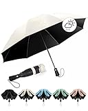Chakipee Kompakter Reise Regenschirm Groß Sturmfest – Automatik Taschenschirm...