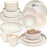 SÄNGER Key West | Steingut Geschirr Set 30 tlg, Teller Set 6 Personen, 6x...