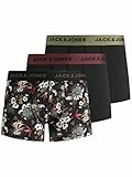 JACK & JONES Herren Trunks Jacflower Micro Fibre Pack of 3 Boxershorts, Schwarz,...