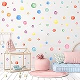 KAIRNE Bunt Wandtattoo Kinderzimmer,Tupfen Wandsticker,Aquarell Polka Dots...