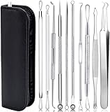 AIBEE Mitesserentferner Komedonenquetscher Set -10PCS Blackhead Remover mit Akne...