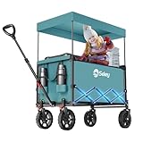 Sekey XXL Bollerwagen Faltbar Kinder 150L 150KG, Faltbarer Bollerwagen mit Dach...
