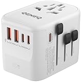 QENEQ Reiseadapter Weltweit,Reisestecker GaN 65W USB C internationaler...