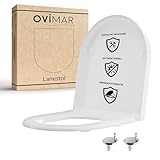 ovimar WC Sitz Lanestol D Form | Weiß | Toilettendeckel mit Absenkautomatik...