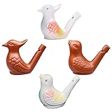 4 Stück Vogelpfeife - Handgemachte Keramik,Wasser Füllbar Keramische Pfeife...
