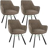 WAFTING Esszimmerstuhl 4er Set drehbar, Armlehnstuhl drehbar 180°,Moderner...