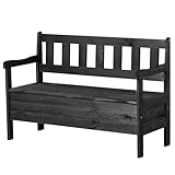 KADAX Gartenbank, 120x49x81,5cm Banktruhe aus Einer Holzfaserplatte, Sitzbank...