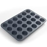 SUPER KITCHEN Mini Muffinform aus Silikon für 24 Muffins, Antihaft Muffinblech...
