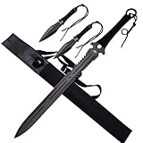 EIN Satz 1 Katana Ninja Schwert und 2 Wurfmesser scharf echt zum Training Metall...