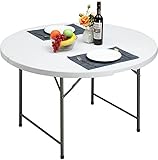 HollyHOME Klapptisch Rund 122cm Tisch Klappbar Campingtisch Tragbarer...