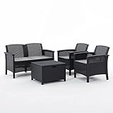 RATTATAN Tropea - Lounge-Set, 4-teiliges Lounge-Set, 2 Armsessel, 2-Sitzer-Sofa,...