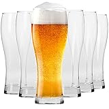 Krosno Hoch Weizengläser Biergläser 0,5 liter | Set von 6 | 500 ML | Chill...