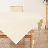 AooHome Tischdecke Abwaschbar, Beige Mitteldecke 80x80cm Leinen-Optik Tischtuch...