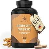 Cordyceps Kapseln hochdosiert - 270 Stück - 19.500mg pro Tag (10:1 Extrakt) - mit 40% bioaktiven Polysacchariden - Vegan - TRUE NATURE