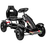 HOMCOM GoKart, Tretfahrzeug, Tretauto mit Handbremsen, Kinderfahrzeug mit...