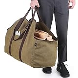 BONTHEE Extra Großer Kaminholzträger Holzkorb Brennholztasche Tragetasche aus...