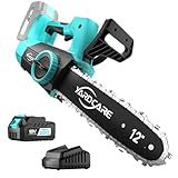 YARDCARE Akku-Kettensäge 12 Zoll mit 4Ah Lithium-Ion Akku, LED-Display &...
