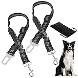 DATEFUN Hunde Anschnallgurt Auto Verstellbarer - 2 Stück Sicherheitsgurt Hunde...
