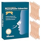 Nasenpflaster Schnarchen 60 Stück,Nasenstrips Besser Atmen Anti...