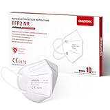 CRAZYCHIC - 10 Stück FFP2 Maske Atemschutzmaske - CE EN 149 Schutzmaske Weiß -...