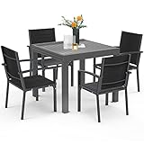 Homall Gartenmöbel Set für 4~6 Personen - 4 Gartenstühle mit Tisch -...