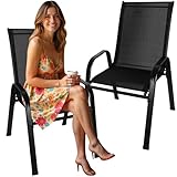 Gardlov 2er Set Gartenstühle – Wetterfeste Balkonstühle aus Metall &...