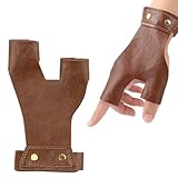 1Pc Handschutz Leder Linke Hand, Bogenschießen Handschuhe Link Hand 2 Finger, 2...