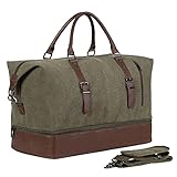 Reisetasche für Übernachtung, Segeltuch, Leder, übergroße Weekender-Tasche,...