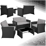 tectake® Lounge Gartenmöbel Set Poly Rattan für den Garten, Möbel für den...