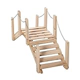 Outsunny Gartenbrücke aus Holz mit Handlauf aus Metallketten, dekorativer...