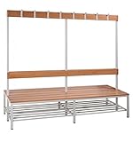 Schrank & Stuhl Umkleidesitzbank/Garderobensitzbank doppelseitig 200 cm mit...