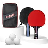 Ping Pong-Schläger Set mit Bällen, Tischtennis Schläger Set, Trainings und...