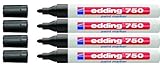 edding Lackmarker 750 Industrie, 2-4 mm (4er Pack, Schwarz)