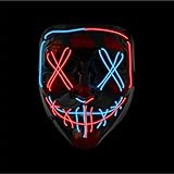 Halloween Maske Purge LED - Kostümmaske steuerbar für Halloween, Fasching &...